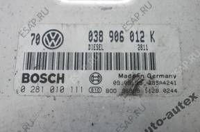БЛОК УПРАВЛЕНИЯ ДВИГАТЕЛЕМ 038906012K GOLF IV OCTAVIA 1.9TDI