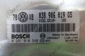 БЛОК УПРАВЛЕНИЯ ДВИГАТЕЛЕМ 038906019GS VW  B5 1.9 TDI 130KM