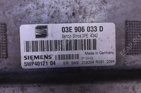 БЛОК УПРАВЛЕНИЯ ДВИГАТЕЛЕМ 03E906033D VW AUDI SEAT SKODA