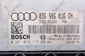 БЛОК УПРАВЛЕНИЯ   ДВИГАТЕЛЕМ 03G906016GN AUDI A4 B7