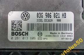 БЛОК УПРАВЛЕНИЯ   ДВИГАТЕЛЕМ 03G906021HB 0281013606