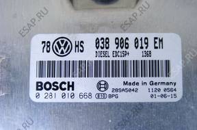 БЛОК УПРАВЛЕНИЯ ДВИГАТЕЛЕМ 1,9TDI AVB VW AUDI 038906019EM