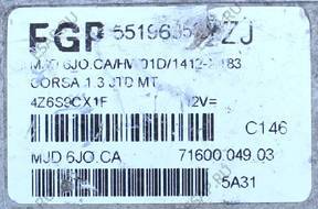 БЛОК УПРАВЛЕНИЯ  ДВИГАТЕЛЕМ  1.3 CORSA C 55196352 ZJ