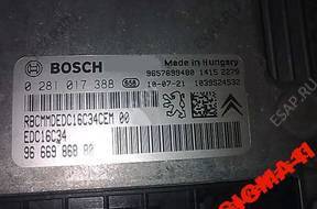 БЛОК УПРАВЛЕНИЯ ДВИГАТЕЛЕМ 1.4 HDI 9666986880 0281017388