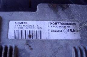 БЛОК УПРАВЛЕНИЯ ДВИГАТЕЛЕМ  1.6 MEGANE I 95-1999 год 7700105979