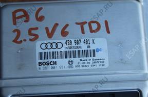 БЛОК УПРАВЛЕНИЯ ДВИГАТЕЛЕМ 2,5 TDI   AUDI A6 C5 4B0907401K