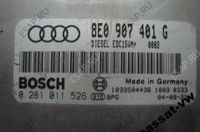 БЛОК УПРАВЛЕНИЯ   ДВИГАТЕЛЕМ 8E0907401G AUDI