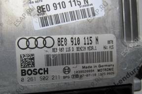 БЛОК УПРАВЛЕНИЯ ДВИГАТЕЛЕМ A4 B7 2.0TFSI BUL 8E0910115N