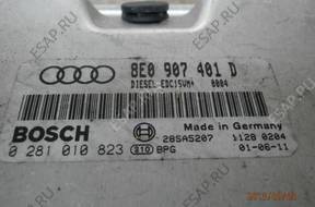 БЛОК УПРАВЛЕНИЯ ДВИГАТЕЛЕМ AUDI 8E0907401D 0281010823