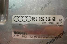 БЛОК УПРАВЛЕНИЯ ДВИГАТЕЛЕМ AUDI A6 2.0 TDI  0 281 012 112