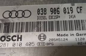 БЛОК УПРАВЛЕНИЯ ДВИГАТЕЛЕМ AUDI A6 C5 FL 1,9TDI 0281010405