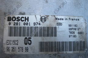 БЛОК УПРАВЛЕНИЯ ДВИГАТЕЛЕМ BOSCH  EDC15C2 0281001974