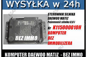 БЛОК УПРАВЛЕНИЯ ДВИГАТЕЛЕМ DAEWOO MATIZ K115000010H БЕЗ ИММОБИЛАЙЗЕРА