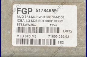 БЛОК УПРАВЛЕНИЯ ДВИГАТЕЛЕМ FIAT IDEA 1.3 51784559 MJD 6F3.M3