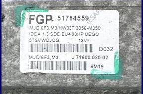 БЛОК УПРАВЛЕНИЯ ДВИГАТЕЛЕМ FIAT IDEA 1.3 FGP 51784559