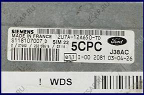 БЛОК УПРАВЛЕНИЯ ДВИГАТЕЛЕМ FORD FIESTA MK6 S118107007D 5CPC