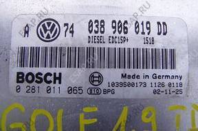 БЛОК УПРАВЛЕНИЯ ДВИГАТЕЛЕМ GOLF 1.9 TDI NUMERZE 038906019DD