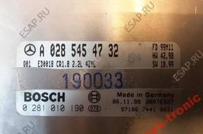БЛОК УПРАВЛЕНИЯ ДВИГАТЕЛЕМ MERCEDES 0281010190 A0285454732