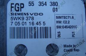 БЛОК УПРАВЛЕНИЯ ДВИГАТЕЛЕМ OPEL 1.8 16V 55354380 WYZEROWANY