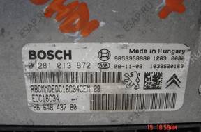 БЛОК УПРАВЛЕНИЯ ДВИГАТЕЛЕМ Peugeot 207 1.6hdi 0281013872