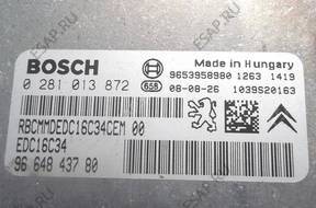 БЛОК УПРАВЛЕНИЯ   ДВИГАТЕЛЕМ PEUGEOT 308 0281013872