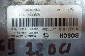 БЛОК УПРАВЛЕНИЯ ДВИГАТЕЛЕМ RENAULT LAGUNA 2.2 DCI 0281010637