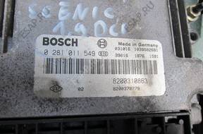 БЛОК УПРАВЛЕНИЯ ДВИГАТЕЛЕМ RENAULT SCENIC 1.9 DCI 0281011549