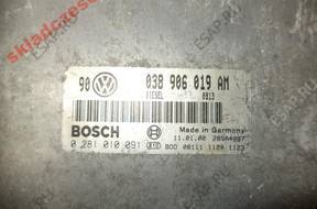 БЛОК УПРАВЛЕНИЯ ДВИГАТЕЛЕМ Vw 038906019AM 0281010091