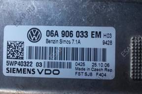БЛОК УПРАВЛЕНИЯ ДВИГАТЕЛЕМ VW AUDI SKODA 1.6 8V 06A906033EM