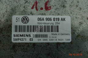 БЛОК УПРАВЛЕНИЯ   ДВИГАТЕЛЕМ VW GOLF 4  06A906019AK