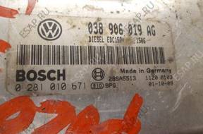 БЛОК УПРАВЛЕНИЯ ДВИГАТЕЛЕМ VW Polo 1,9 TDI ATD 0281010671