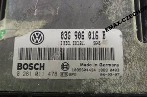 БЛОК УПРАВЛЕНИЯ ДВИГАТЕЛЕМ VW SEAT AUDI SKODA 03G906016B