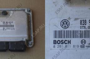 БЛОК УПРАВЛЕНИЯ ДВИГАТЕЛЕМ VW SKODA 038906019NC 0281011819