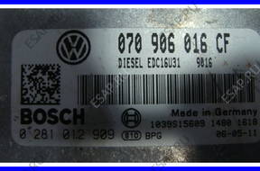 БЛОК УПРАВЛЕНИЯ   ДВИГАТЕЛЕМ VW T5 070906016CF