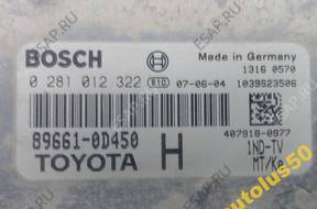 БЛОК УПРАВЛЕНИЯ   ДВИГАТЕЛЕМ Yaris II 0281012322