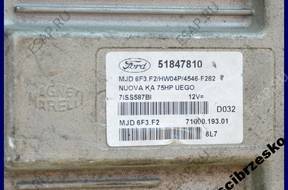 БЛОК УПРАВЛЕНИЯ ECU FORD KA 1.3 TDCI 51847810 MJD6F3.F2