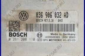 БЛОК УПРАВЛЕНИЯ ECU VW GOLF V 1.4 036906032AD 0261208110
