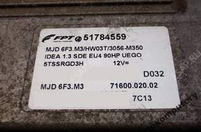 БЛОК УПРАВЛЕНИЯ FIAT IDEA 51784559 mjd6f3.m3 БЕЗ КОДА