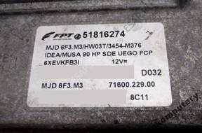 БЛОК УПРАВЛЕНИЯ FIAT IDEA 51816274 mjd6f3.m3 БЕЗ КОДА