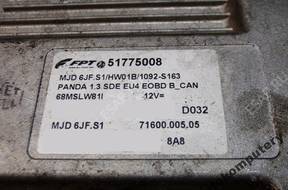 БЛОК УПРАВЛЕНИЯ FIAT PANDA 51775008 mjd6jf.s1 БЕЗ КОДА