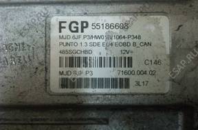 БЛОК УПРАВЛЕНИЯ FIAT PUNTO 1.3 MJD 6JF.P3 55186608 БЕЗ КОДА