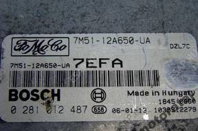 БЛОК УПРАВЛЕНИЯ FOCUS 1.6 0281012487 7M5112A650UA 7EFA