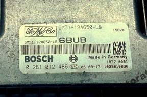 БЛОК УПРАВЛЕНИЯ FORD 1.6  0281012486 5M5112A650LB 6BUB