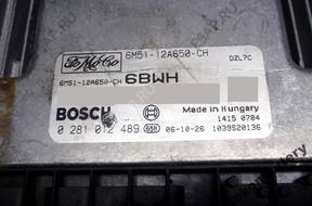 БЛОК УПРАВЛЕНИЯ FORD 1.6TDCI 6m5112a650ch 0281012489 6bwh