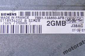 БЛОК УПРАВЛЕНИЯ FORD 7M5112A650AFB S118934202B SIM28 2GMB