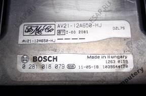 БЛОК УПРАВЛЕНИЯ FORD FIESTA av2112a650hj 0281018079