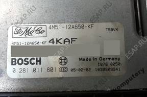 БЛОК УПРАВЛЕНИЯ FORD FOCUS 4m5112a650kf 0281011801 4kaf