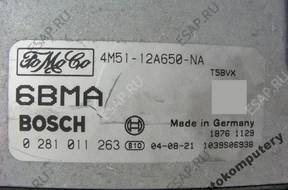 БЛОК УПРАВЛЕНИЯ FORD FOCUS 4m5112a650na 0281011263 6bma