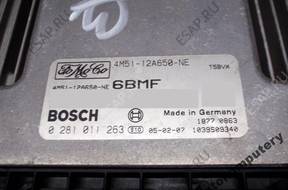 БЛОК УПРАВЛЕНИЯ FORD FOCUS 4m5112a650ne 0281011263 6bmf