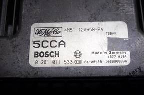 БЛОК УПРАВЛЕНИЯ FORD FOCUS 4m5112a650pa  0281011533 5cca